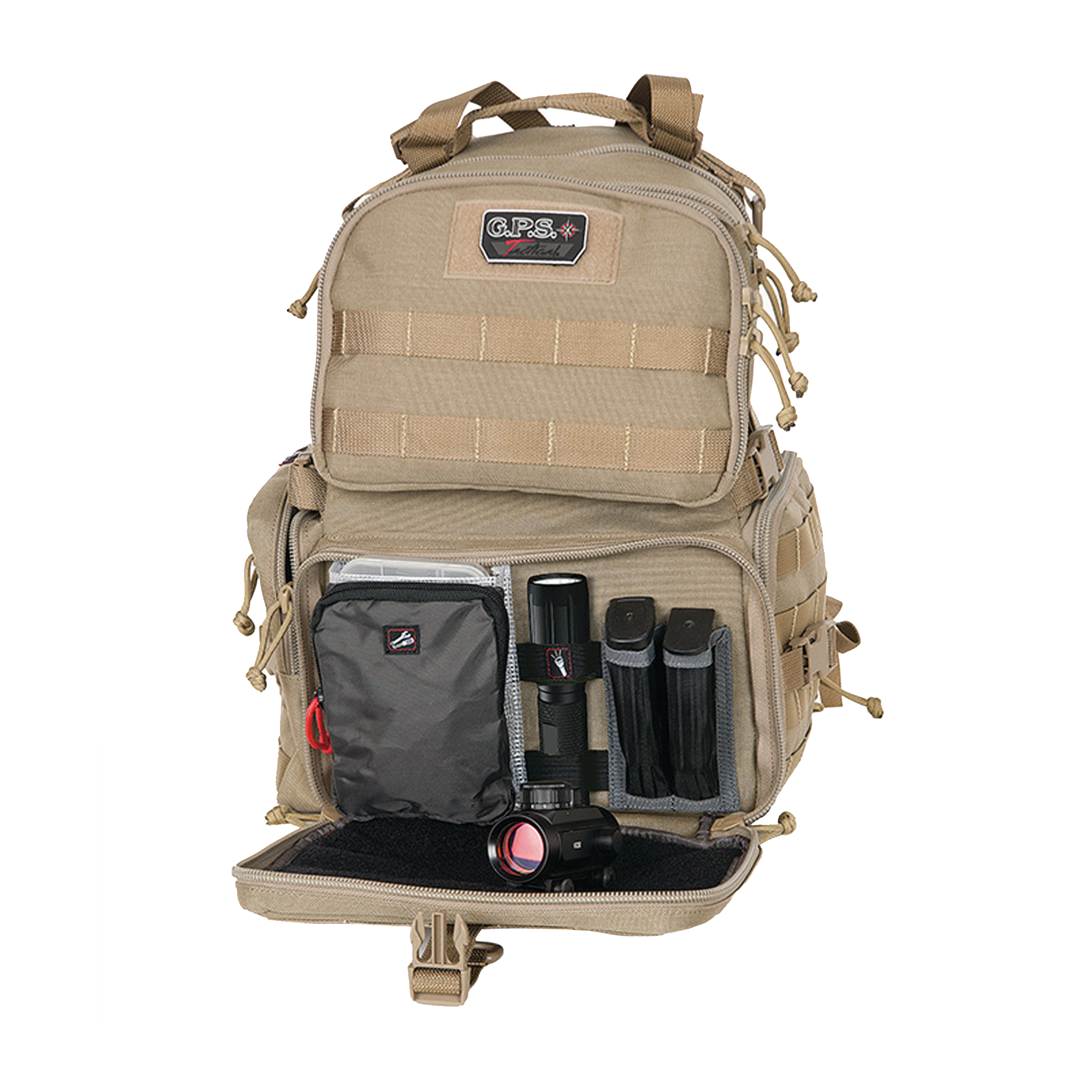 G.P.S. TACTICAL RANGE Backpack with 3 Internal Handgun Cases & Magazine